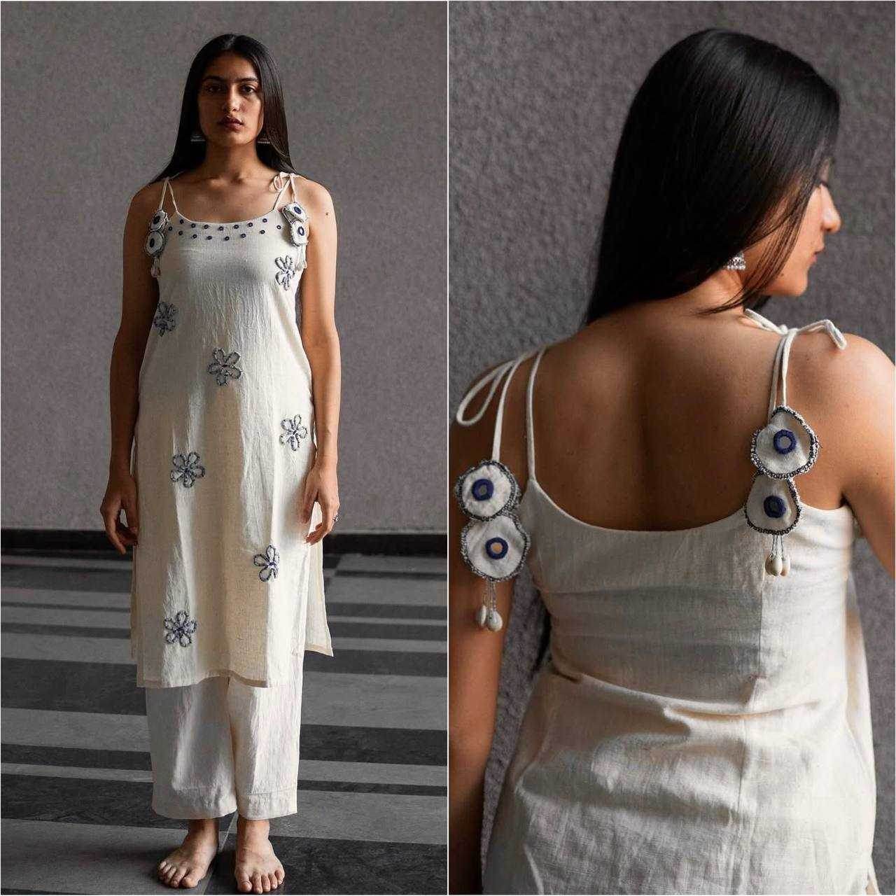 Heavy Roman Silk Mirror Work Sleeveless Kurti - MYLUXURY LANE ENTERPRISE